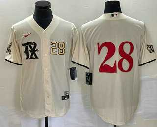 Men%27s Texas Rangers #28 Jonah Heim Number Cream 2023 City Connect Cool Base Stitched Baseball Jersey->texas rangers->MLB Jersey